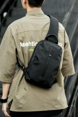 Y2K Aesthetic Coquette Style Grunge Hoodie Cargo Skirt Pastel Goth Fashion Water Resistant Sling Bag
