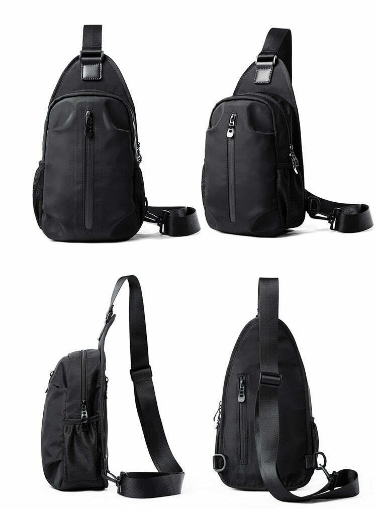 Y2K Aesthetic Coquette Style Grunge Hoodie Cargo Skirt Pastel Goth Fashion Water Resistant Sling Bag