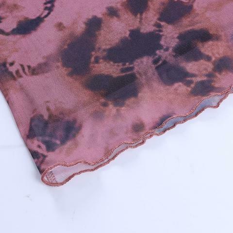 Y2K Aesthetic Coquette Style Grunge Outfit with Tie Dye Skirt