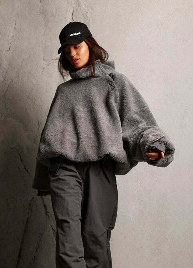 Y2K Aesthetic Coquette Style Half-Zip Hoodie for Women - Grunge, Pastel Goth, and Preppy Fashion
