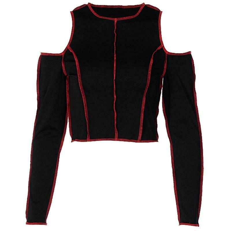 Y2K Aesthetic Coquette Style Long Sleeve Top in Pastel Goth Grunge Fashion