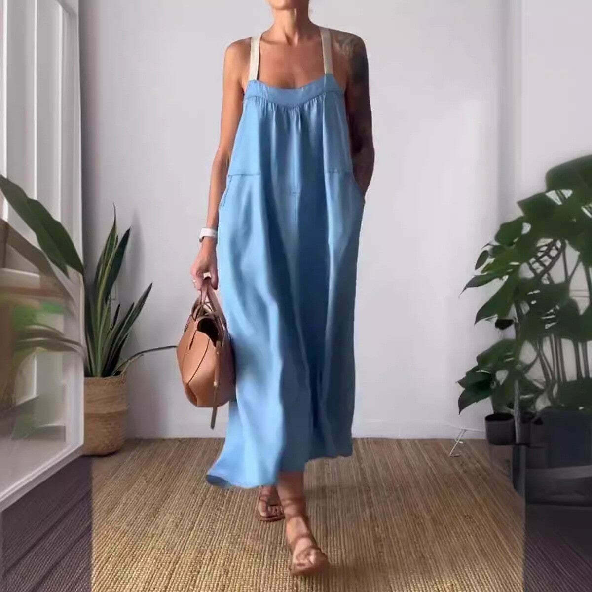 Y2K Aesthetic Coquette Style Maxi Dress in Casual Cotton and Linen