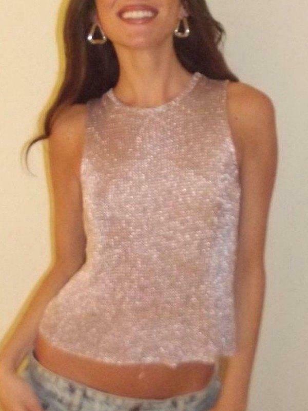 Y2K Aesthetic Coquette Style Metallic Tank Top - Grunge Fashion with Pastel Goth Vibe