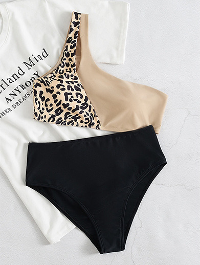 Y2K Aesthetic Coquette Style Multicolor Leopard Bikini with Sexy Contrast - Women's Fashion