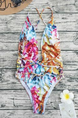 Y2K Aesthetic Coquette Style One-Piece Beach Swimsuit