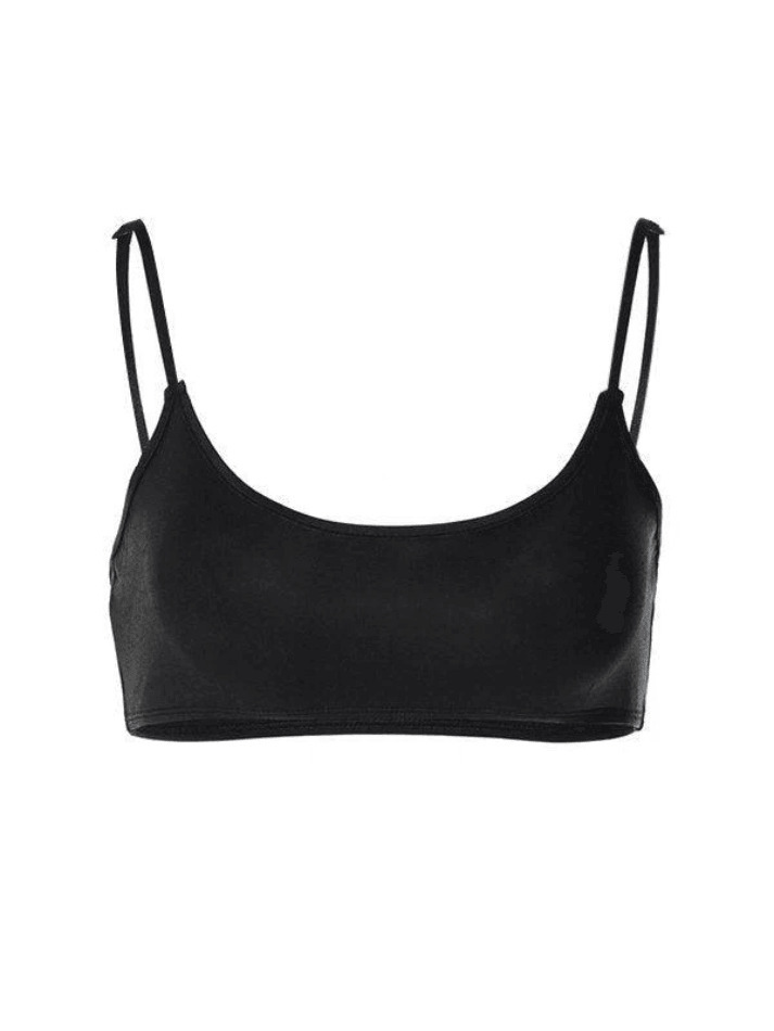 Y2K Aesthetic Coquette Style Plain Cami Bralette Crop Top for Women - Grunge Fashion