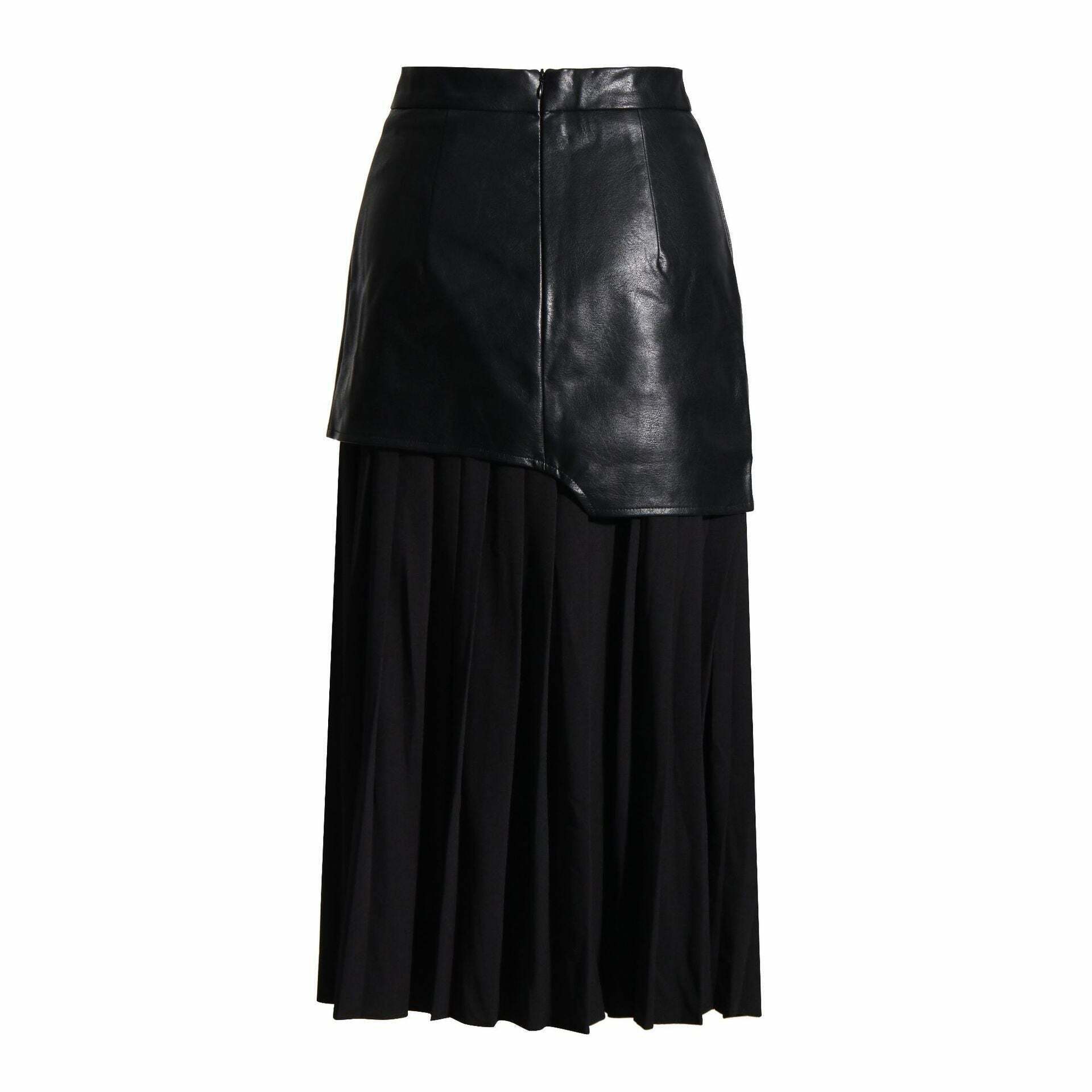 Y2K Aesthetic Coquette Style Pleated Skirt - Grunge Goth Fashion Cargo Skirt