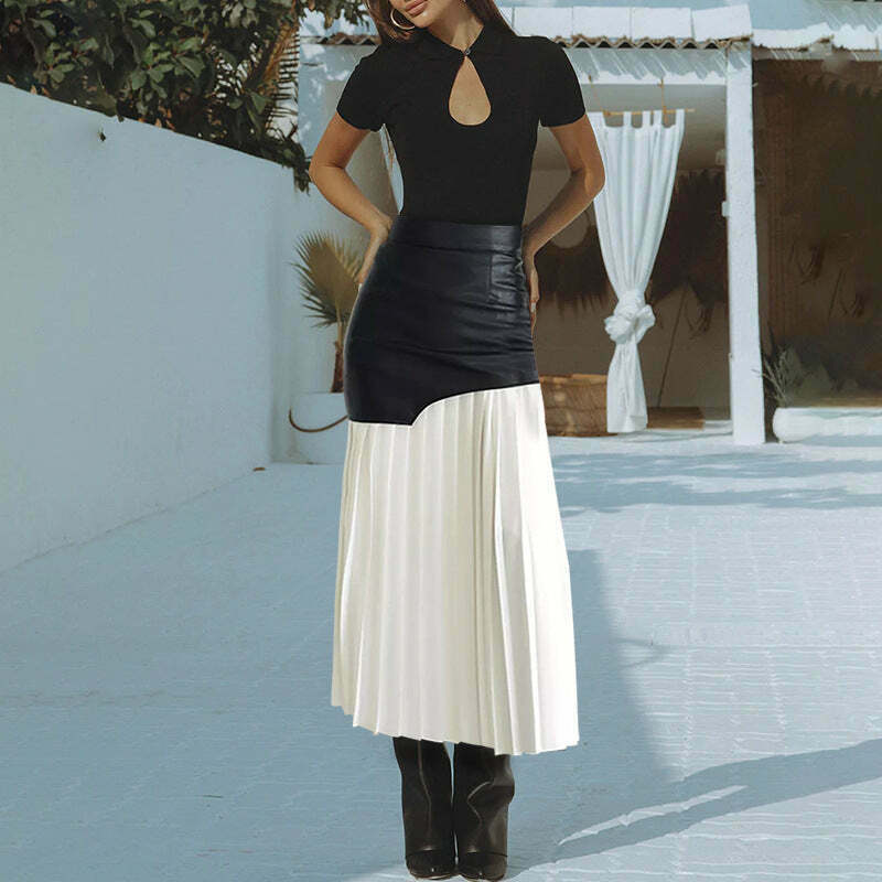 Y2K Aesthetic Coquette Style Pleated Skirt - Grunge Goth Fashion Cargo Skirt