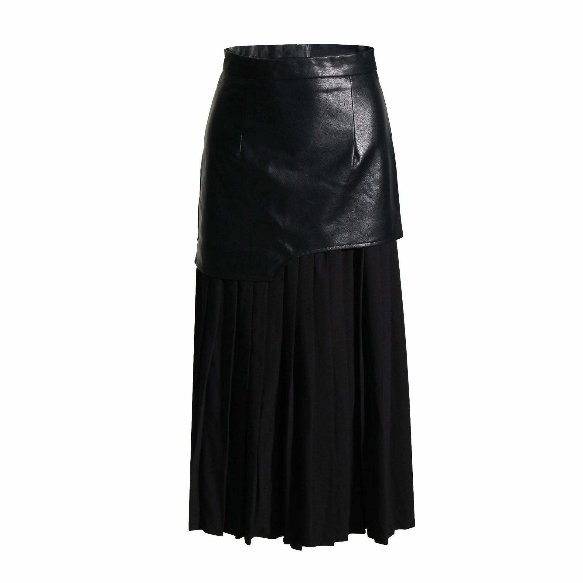 Y2K Aesthetic Coquette Style Pleated Skirt - Grunge Goth Fashion Cargo Skirt