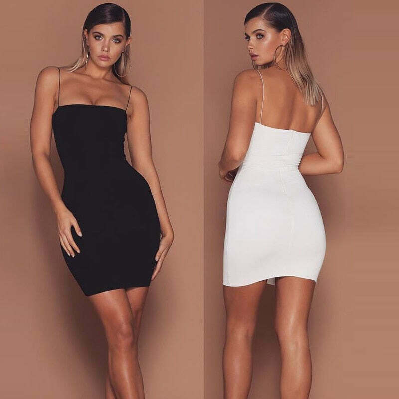 Y2K Aesthetic Coquette Style Spaghetti Strap Dress for Women - Grunge Fashion Outfit