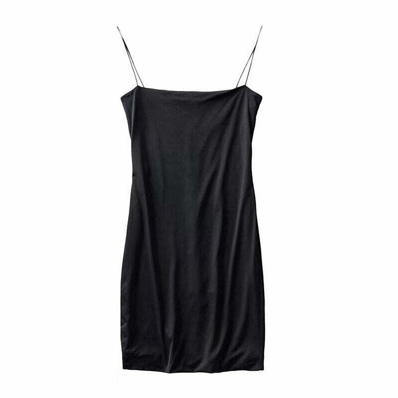Y2K Aesthetic Coquette Style Spaghetti Strap Dress for Women - Grunge Fashion Outfit