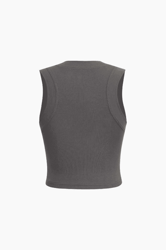 Y2K Aesthetic Coquette Style Tank Top with Seam Detail - Women's Fashion