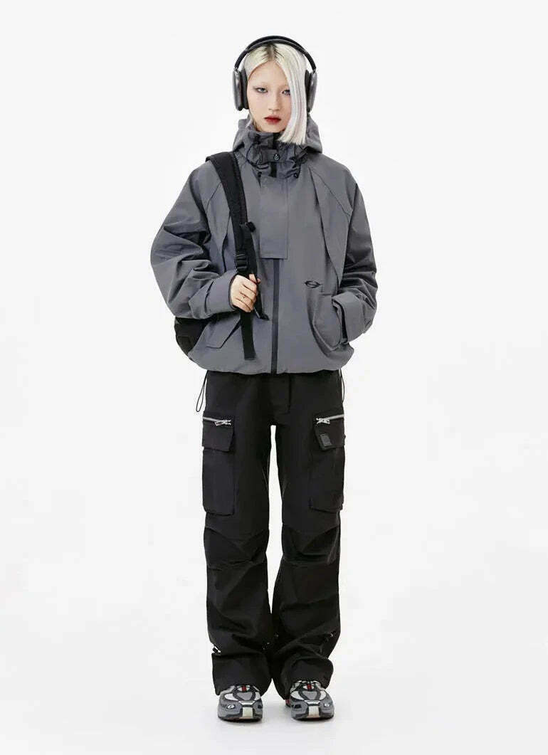 Y2K Aesthetic Coquette Style Windbreaker Jacket - Grunge, Pastel Goth, Old
