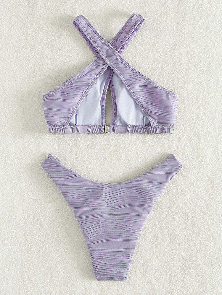 Y2K Aesthetic Coquette Style Women's Sexy Solid Color Bikini