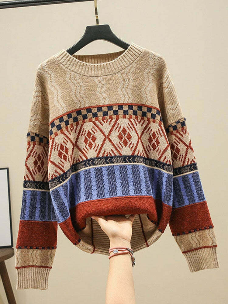 Y2K Aesthetic Coquette Sweater: Grunge Style Cargo Skirt & Cute Tops for Fall/Winter