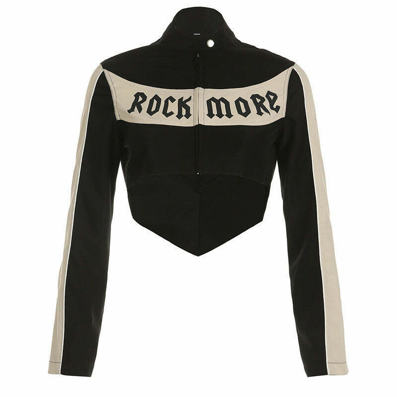 Y2K Aesthetic Coquette Zipper Jacket for Women - Grunge Style Motorcycle Fashion
