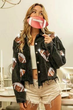Y2K Aesthetic Corduroy Jacket with Coquette Style and Grunge Vibes