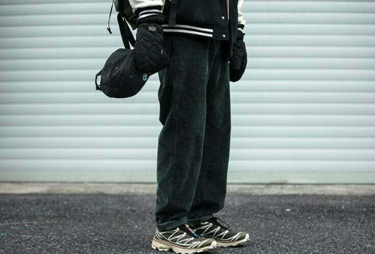Y2K Aesthetic Corduroy Trousers for Women - Coquette & Grunge Style Cargo Skirt with Old Money Vibes