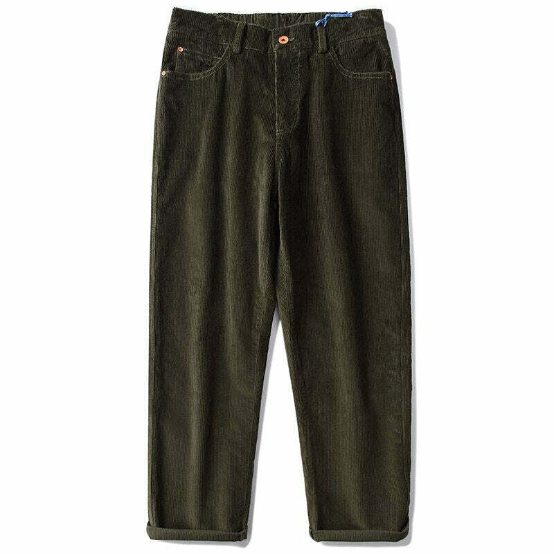 Y2K Aesthetic Corduroy Trousers for Women - Coquette & Grunge Style Cargo Skirt with Old Money Vibes