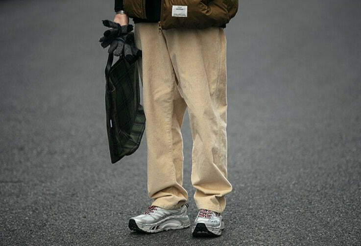Y2K Aesthetic Corduroy Trousers for Women - Coquette & Grunge Style Cargo Skirt with Old Money Vibes