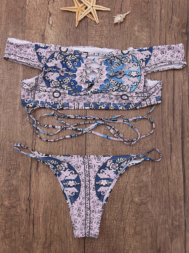 Y2K Aesthetic Criss-Cross Bikini - Sexy Swimwear for Women