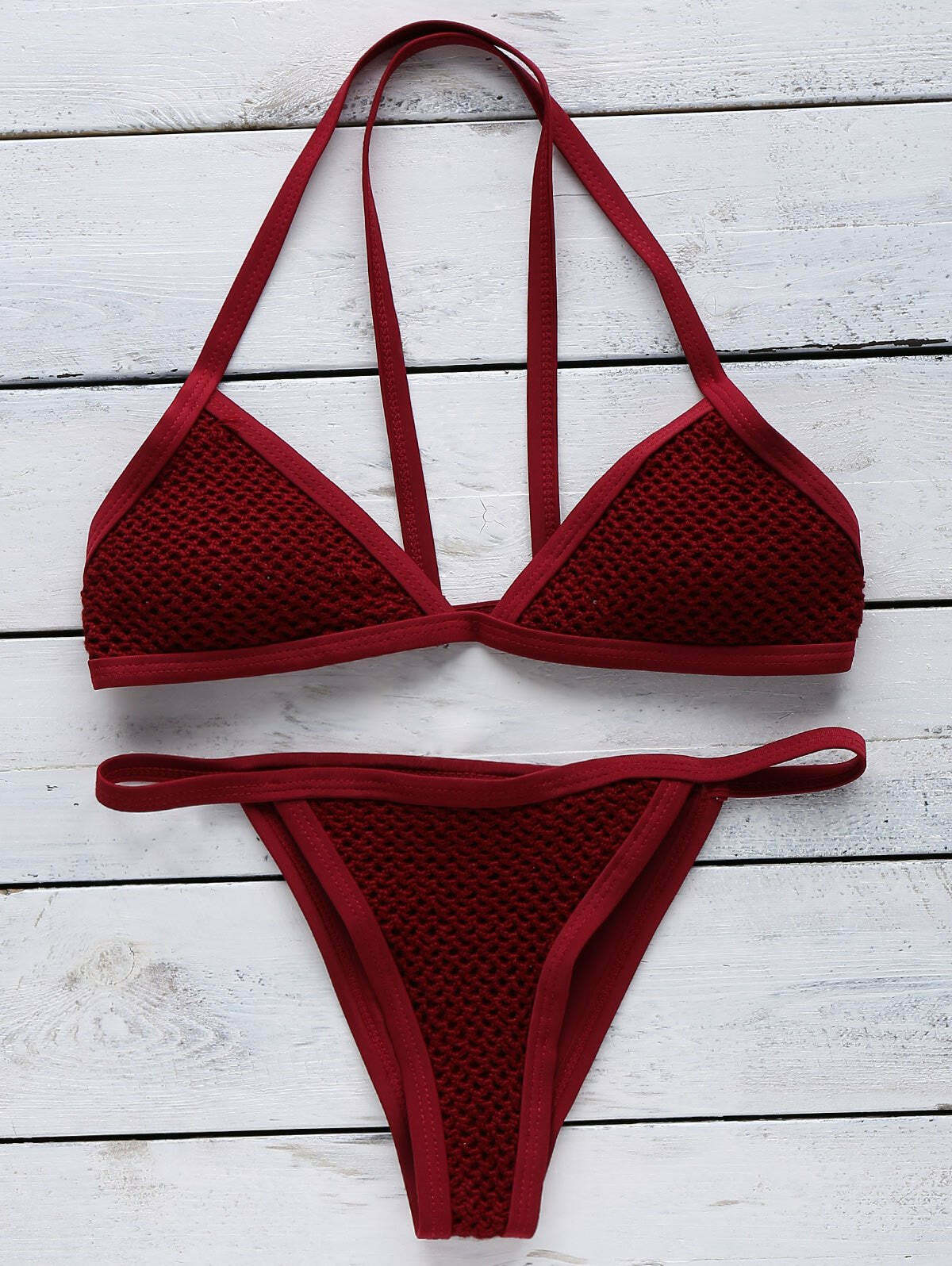 Y2K Aesthetic Crochet Bikini Set with Coquette Style and Grunge Vibes