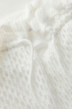 Y2K Aesthetic Crochet Knit Slit Strapless Dress for Women - Coquette & Grunge Style Fashion