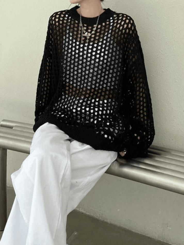 Y2K Aesthetic Crochet Knit Top: Coquette & Grunge Style, Pastel Goth, Cargo Skirt, Old Money, Pre