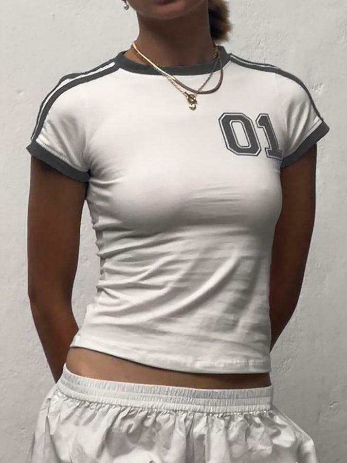 Y2K Aesthetic Crop Top with Contrast Trim - Coquette Style Grunge Fashion - Cute Pastel Goth Outfit