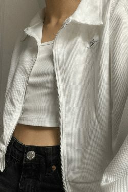 Y2K Aesthetic Cropped Zip-Up Jacket for Women - Coquette Style Grunge Fashion with Pastel Goth Vibes