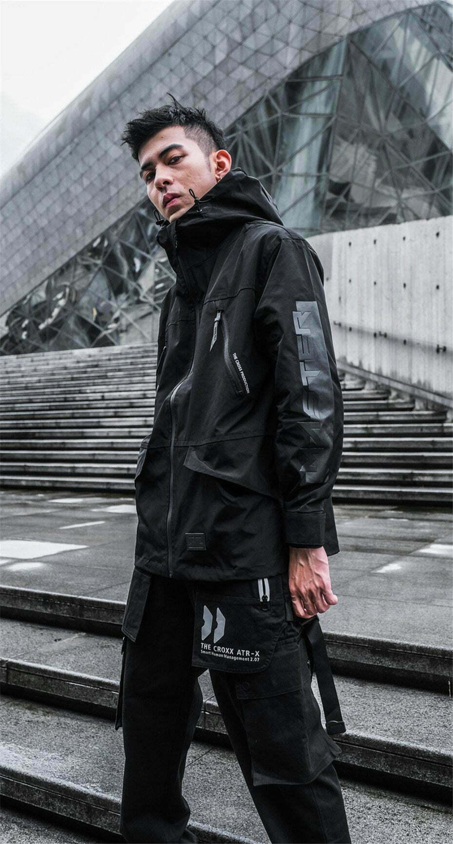 Y2K Aesthetic Cross Production Technical Jacket for Niche Women Fashion