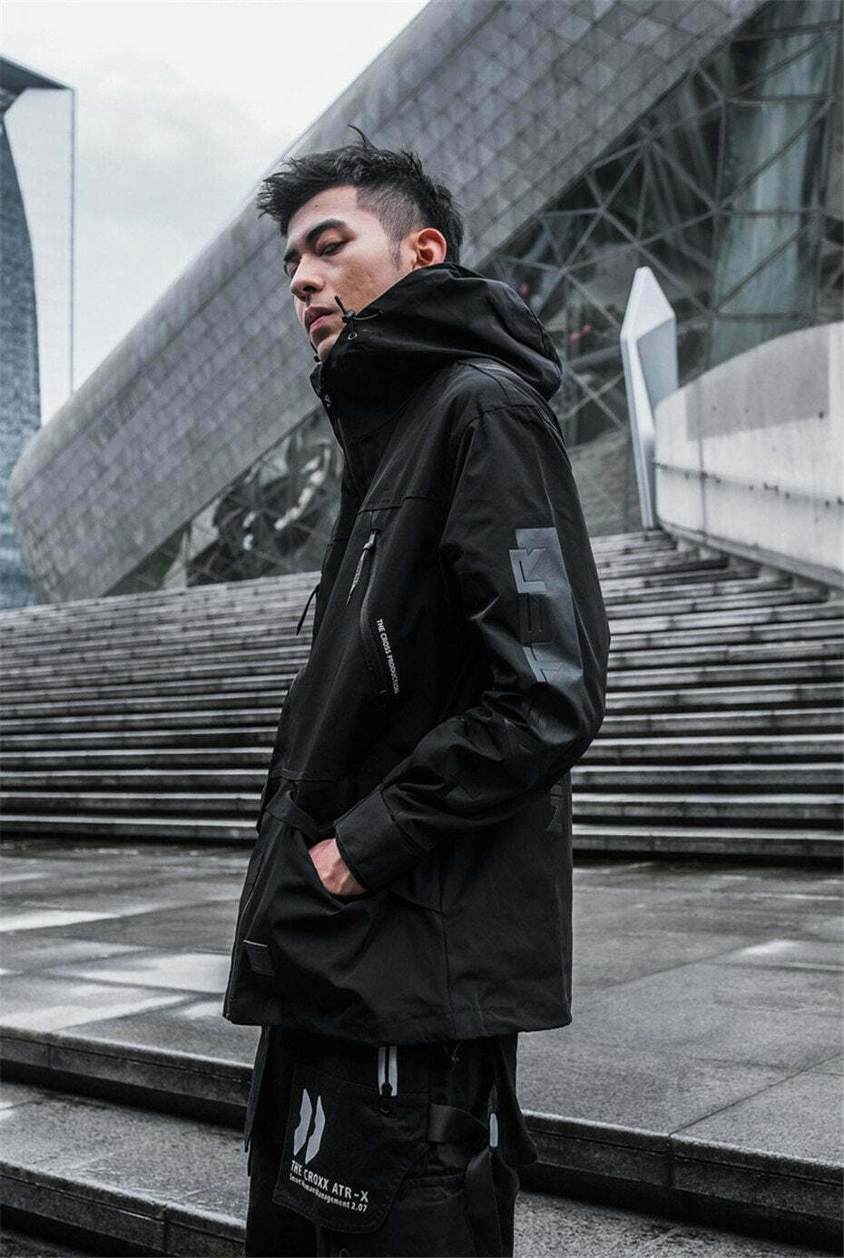 Y2K Aesthetic Cross Production Technical Jacket for Niche Women Fashion