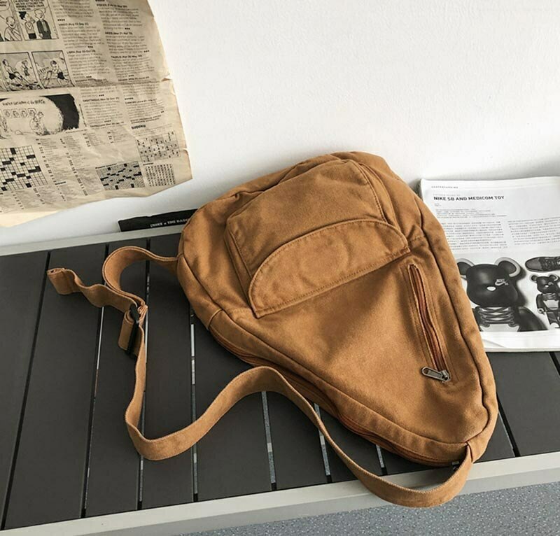 Y2K Aesthetic Crossbody Canvas Sling Bag - Coquette Grunge Fashion, Cute Tops, Pastel Goth