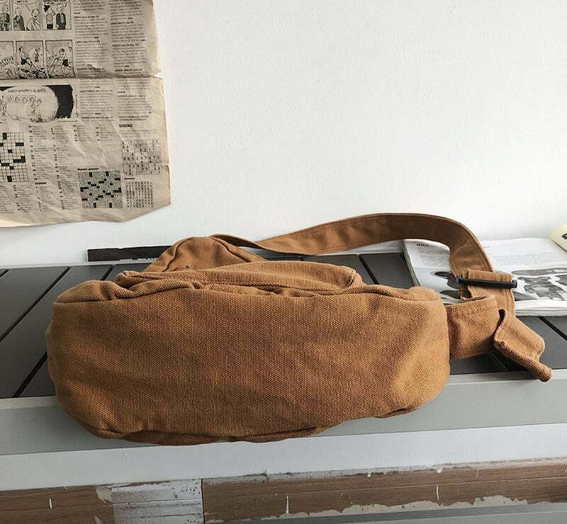Y2K Aesthetic Crossbody Canvas Sling Bag - Coquette Grunge Fashion, Cute Tops, Pastel Goth