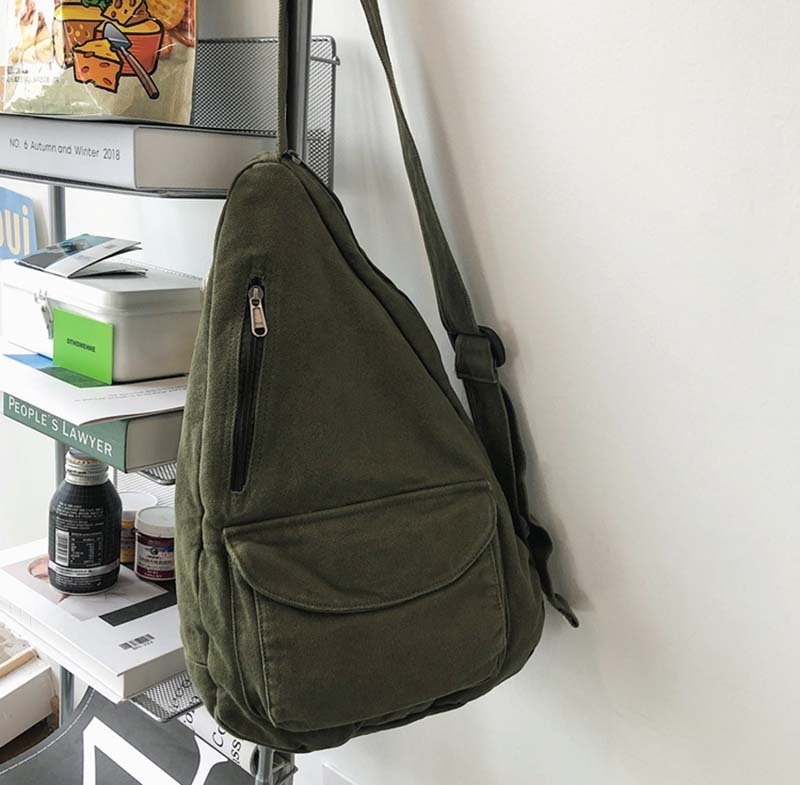 Y2K Aesthetic Crossbody Canvas Sling Bag - Coquette Grunge Fashion, Cute Tops, Pastel Goth