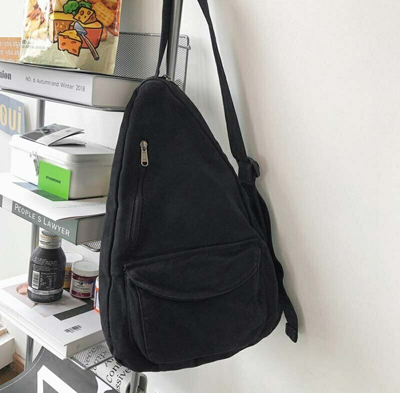 Y2K Aesthetic Crossbody Canvas Sling Bag - Coquette Grunge Fashion, Cute Tops, Pastel Goth