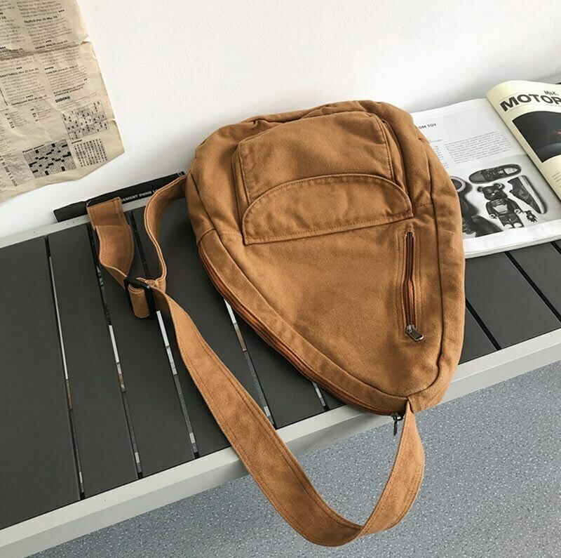 Y2K Aesthetic Crossbody Canvas Sling Bag - Coquette Grunge Fashion, Cute Tops, Pastel Goth