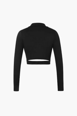 Y2K Aesthetic Cut Out Cropped Top for Women - Grunge Style Fashion with Coquette Aesthetic