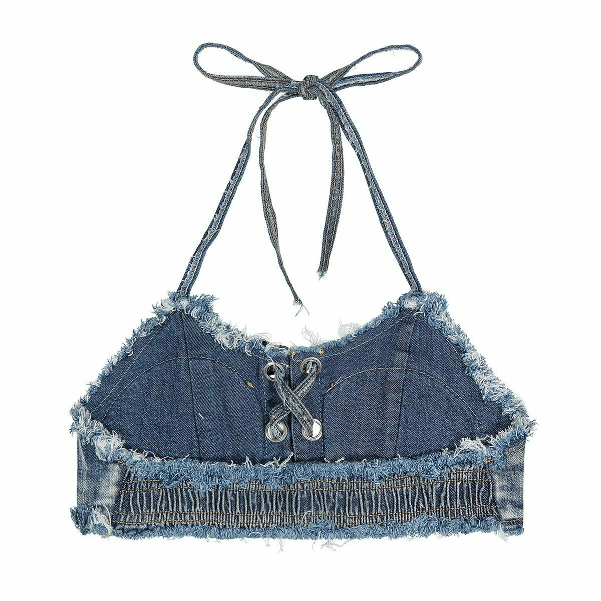 Y2K Aesthetic Denim Print Bikini Set for Women - Sexy and Stylish Retro Swimwear