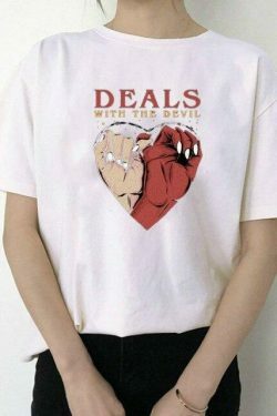 Y2K Aesthetic Devil Deals Unisex T-Shirt - Coquette & Grunge Fashion, Cute Tops & Cargo Skirt