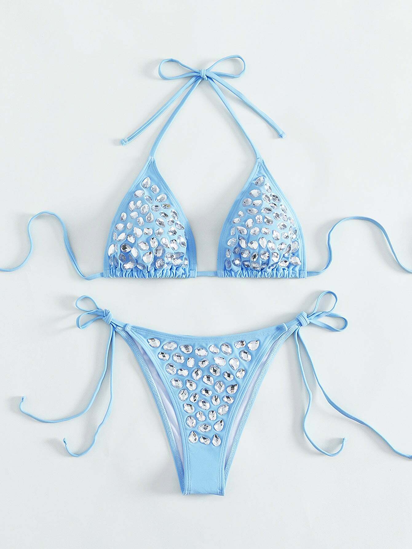 Y2K Aesthetic Diamond Gemstone Bikini - Coquette Style Grunge Fashion for Women