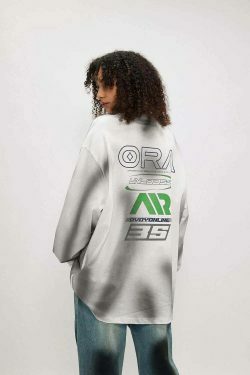 Y2K Aesthetic Dirt Track Racing Graphic Long Sleeve Shirt