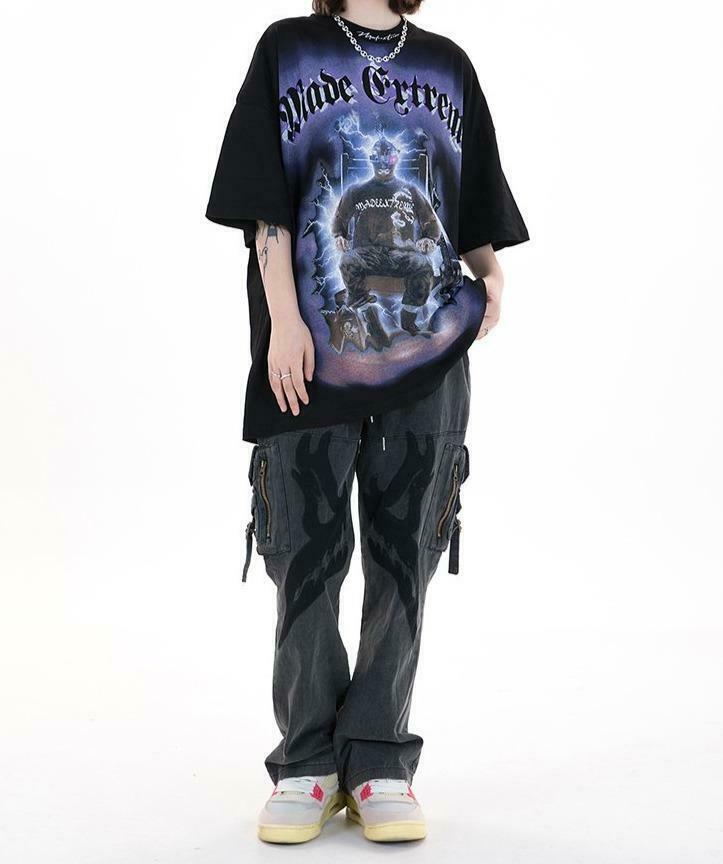 Y2K Aesthetic Electrocution T-Shirt for Women - Coquette Grunge Style with a Touch of Old Money