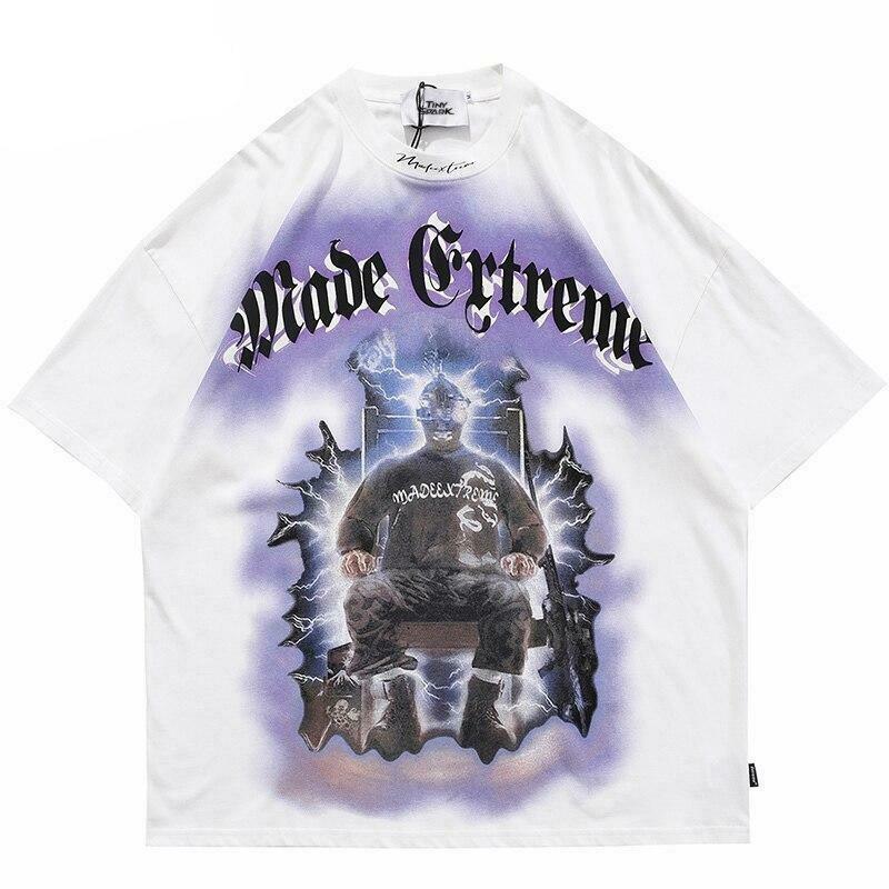 Y2K Aesthetic Electrocution T-Shirt for Women - Coquette Grunge Style with a Touch of Old Money