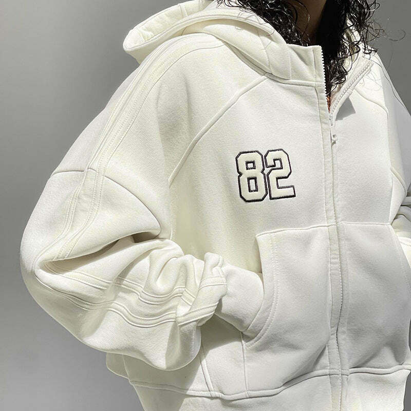 Y2K Aesthetic Embroidered Hoodie: Coquette & Grunge Style Street Oversize Fashion