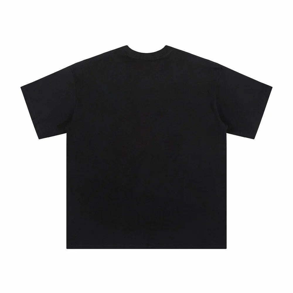 Y2K Aesthetic Embroidered T-Shirt with 'Stag Horns' Design