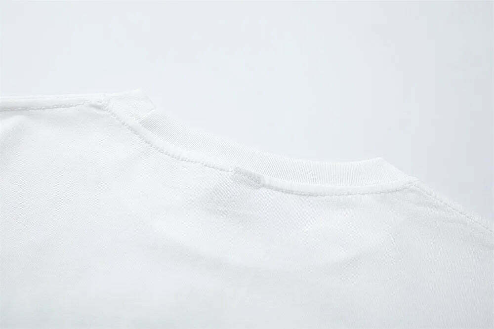 Y2K Aesthetic Embroidered T-Shirt with 'Stag Horns' Design