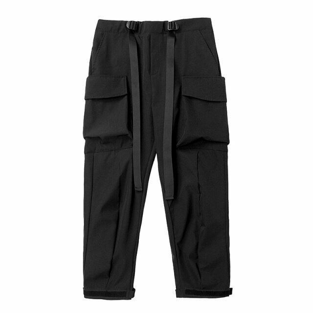 Y2K Aesthetic Extended Belt Strap Cargo Pants for Women - Grunge Style with Coquette Touch