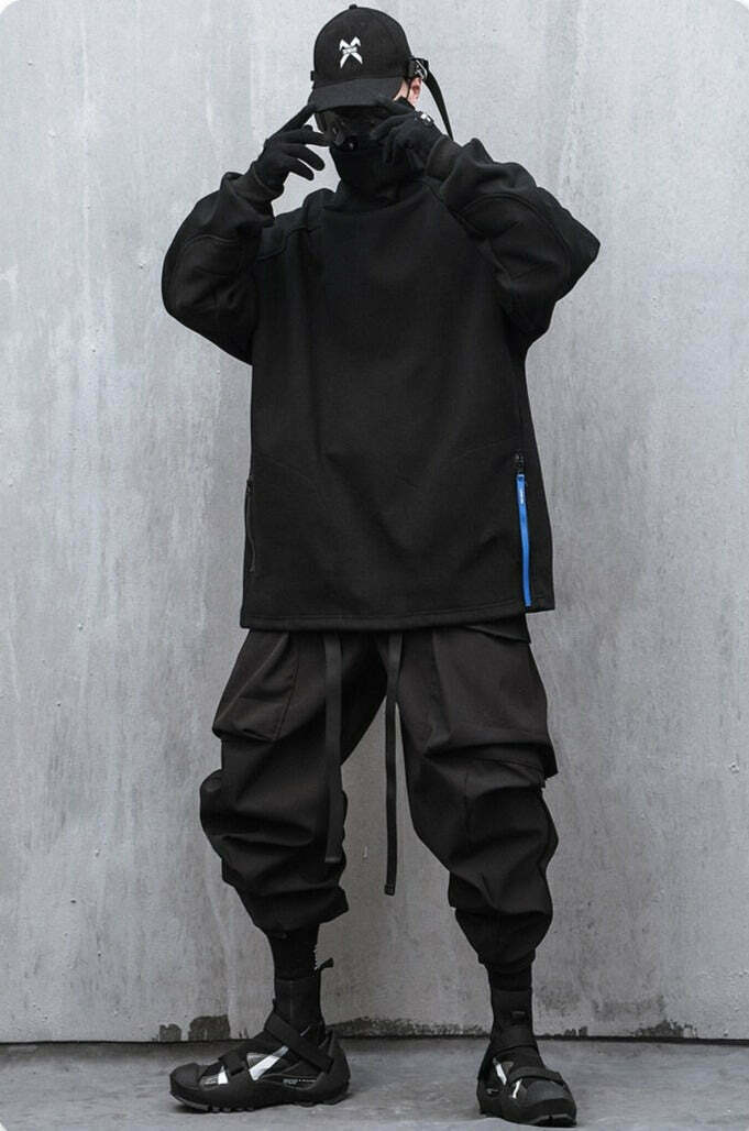 Y2K Aesthetic Extended Belt Strap Cargo Pants for Women - Grunge Style with Coquette Touch
