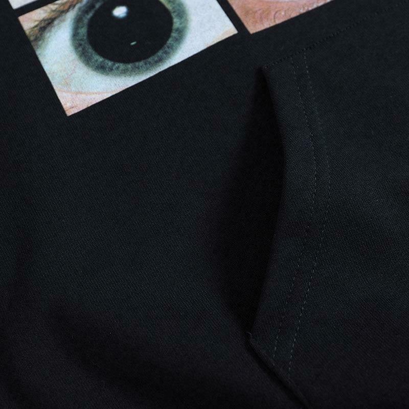 Y2K Aesthetic Eye Graphic Hoodie for Women - Coquette Style Grunge Fashion with Pastel Goth Vibes